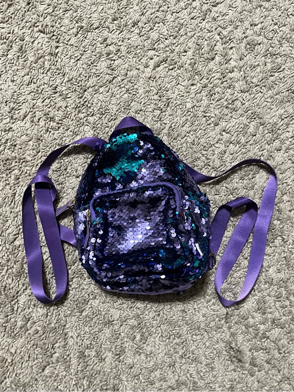 Mini Purple and Blue Sequin Backpack NEW